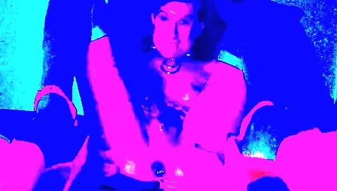 Busty brunette with a small boobies masturbating in stockings