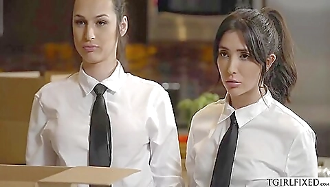 A big tits shemale with an awesome body is playing with a dildo