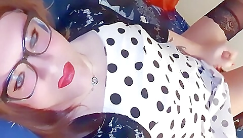 Red-haired amateur shows her beautiful body and masturbates