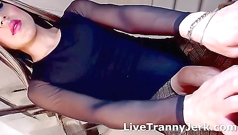 Sexy girl with a big cock in lingerie rides and fucks