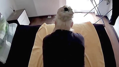 Mature shemale fucked by a young guy in bareback action