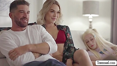 Blonde slut takes his big black cock in her asshole